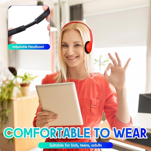 Frienda 48 Pack Classroom Headphones Bulk, Wired School Headsets for Students, Stereo Headphones with 3.5 mm Plug for Classroom, Online Learning, Library(Classic,Navy, Black, Red, Cyan) - color: Navy, Black, Red, Cyan, style: Classic