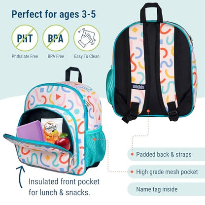 Wildkin 12 Inch Toddler Backpack for Kids, Confetti Peach | Ages 3-7, lightweight toddler backpack for daycare, preschool, and travel - color: Confetti Peach