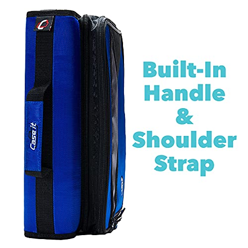 Case-it Universal Zipper Binder | 2-Inch O-Rings, 13-Inch Laptop/Tablet Padded Pocket, 400 Sheet Capacity, Multiple Storage Pockets & Shoulder Strap | School & Office Organizer | LT-007 Purple