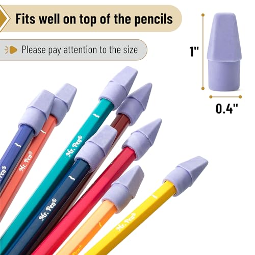Mr. Pen- Pencil Erasers Toppers, 120 Pack, Purple, Erasers for Pencils | Pencil Top Erasers, Pencil Eraser - color: Purple, size: 120 Pack