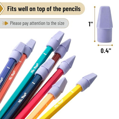 Mr. Pen- Pencil Erasers Toppers, 120 Pack, Purple, Erasers for Pencils | Pencil Top Erasers, Pencil Eraser - color: Purple, size: 120 Pack
