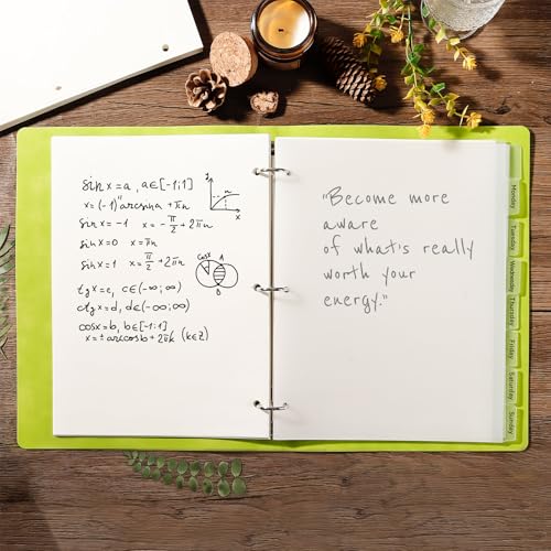8 Tab White Binder Dividers, Plastic Binder Dividers for 3 Ring Binders, 8.3 x 11 Inch Index Divider for Binders, 3 Hole Punched Page Divider for Office School Notebooks - color: White