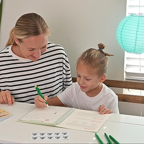 LUCKFUTURE Grooved Handwriting Book Practice, Magic Copybooks for Kids Reusable Handwriting Practice Set, Preschool Calligraphy Workbook with a Storage Bag for Easy Use - size: Grooved Handwriting Practice Book
