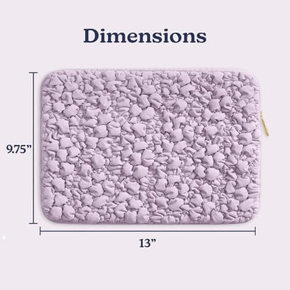 Vandel Puffy Laptop Sleeve Case, 13-14 inch Laptop Sleeve Bag Case 13.3 Inch, Compatible with MacBook Air/Pro 13/Pro 14/iPad Pro 12.9, HP Dell ASUS Computer Bag Cover, Lilac Scrunch - color: e. Lilac Scrunch