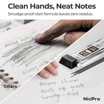 Nicpro 600 PCS Lead Refills 0.5mm HB #2 Break Resistant Mechanical Pencil Refills 0.5 mm, 60 Pack Per Tube, 10 Tubes - size: 60 Count (Pack of 10), style: 0.5 HB