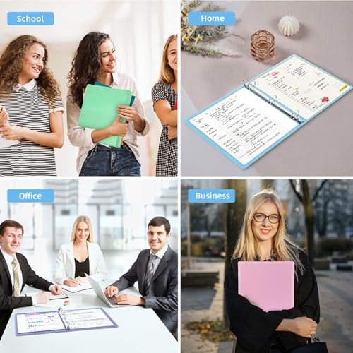 2 inch Binder 3 Ring, 4 Pack View Binder with 2 Pockets,PVC-Free,Customizable Clear View Cover for 8.5 x 11'' Letter Size Papers，Holds 450 Sheets, Round Ring - size: 2IN BINDER