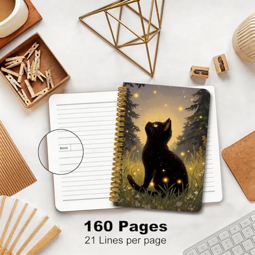 2 Pcs Cute Cat A5 Spiral Notebook, Cat Gifts College Ruled Spiral Notebooks | 160 Pages Journal Notebook, Cats Themed Spiral Notepad, Hardcover Journals for Writing Travel Office, School Office Supplies - color: Multicolour 0018