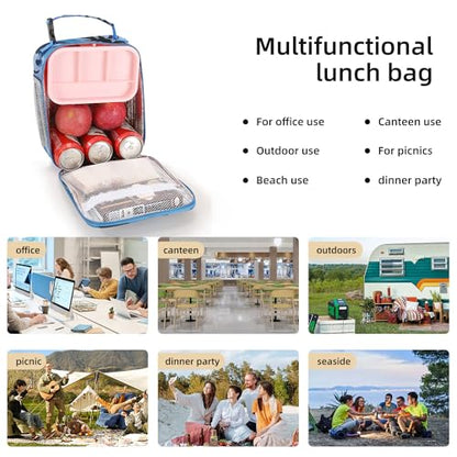 Lovoeo Lunch box Lunch bag for men women Insulated Lunchbox Lunch bags for Work Picnic Travel (Blue camo) - color: Blue camo