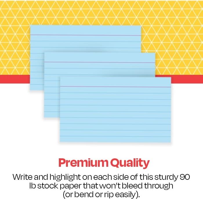 School Smart Ruled Index Cards, 5 x 8 Inches, Blue, Pack of 100 - color: Blue, size: 5 x 8 Inches