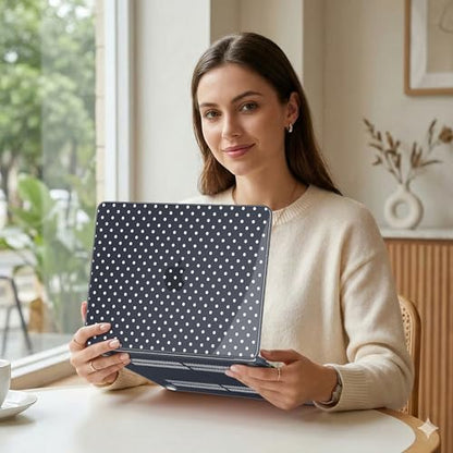 MEEgoodo 4-in-1 Printed Case for MacBook Neo 13 inch 2026 Release Model A3404, Laptop Hard Shell Cases with Keyboard Skin & Screen Protector & Webcam Covers, White Polka Dot - color: White Polka Dot