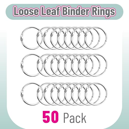Mr. Pen- Loose Leaf Binder Ring, 50 Pack, 1 Inch | Loose Leaf Binder Book Rings Bulk for Books and Index Cards, Scrapbook, Keychains, School, Home, Office, Silver - color: Silver, size: 1", 50 Pack