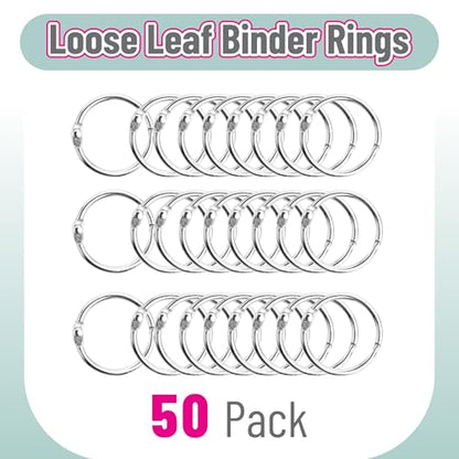 Mr. Pen- Loose Leaf Binder Ring, 50 Pack, 1 Inch | Loose Leaf Binder Book Rings Bulk for Books and Index Cards, Scrapbook, Keychains, School, Home, Office, Silver - color: Silver, size: 1", 50 Pack
