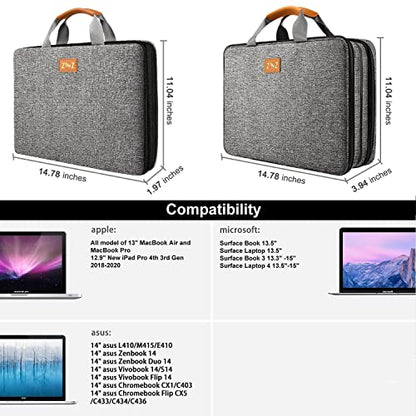 ZINZ Expandable Laptop Case 13-13.3-14 Sleeve Compatible with MacBook Pro/Neo 14" M5/M4/M3/M2/M1, MacBook Air/Pro 13", XPS 13/14, Surface Book/Laptop 13.5" and Most 13-14 inch Notebooks，G01BK01 - color: G01bk01, size: 13-14"