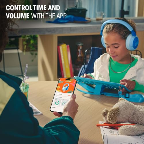 JBL Junior 470NC - Wireless Over-Ear Noise Cancelling Kids Headphones with JBL Safe Sound (<85dB), Fit for Kids, Parental Control with Customizable Volume & Playtime and 50Hr Battery Life (White)