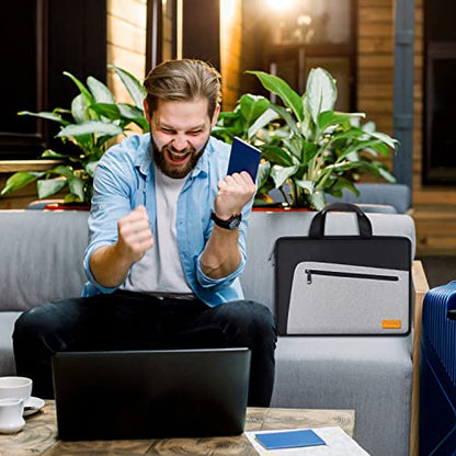 Laptop Case, 15.6 Inch Laptop Briefcase Sleeve Shockproof Protective Water Resistant Computer Carrying Bag Compatible with 15.6 inch HP, Dell, Acer, Asus, Lenovo, Notebook, Black Grey - size: 15.6 Inch