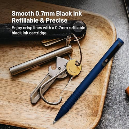 Everyman Midnight Super Matte Mini Twist Gel Pen | Compact Refillable 0.7mm Gel Pen with Twist Mechanism | Durable Metal EDC Writing Tool for Travel, Office, Work & Gifting - color: Midnight, style: Mini Twist