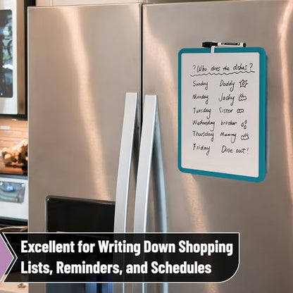 Mr. Pen- Dry Erase Board, 14” x 11” with a Black Dry Erase Marker | Green Frame, Small Mini White Board for Students, Fridge, Wall, Locker, Includes Double Sided Tapes - color: Green