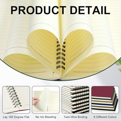 Yahenda Spiral Notebook College Ruled Journals Notebooks Lined 8.3 x 5.5 Inch Note Books Bulk A5 Writing Notebooks Thick Paper Notebook for Office Business School Supplies (Classic Colors,54 Pcs) - color: Classic Colors