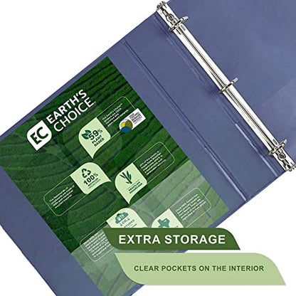 Samsill Plant-Based 1.5 Inch Durable D-Ring, View Binder, Eco-Friendly, USDA Certified Biobased, Single, Midnight Indigo - color: Indigo Blue, size: 1.5-Inch