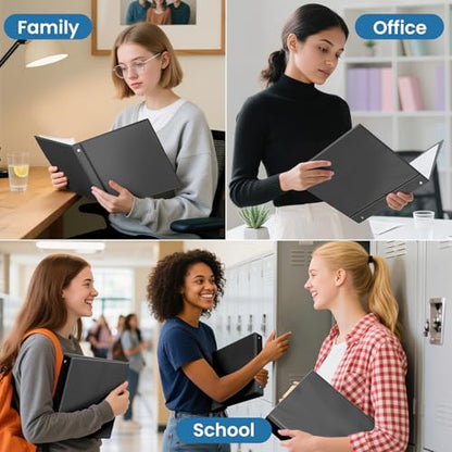 SUNEE 1 Inch Binders 3 Ring 4 Pack, PVC-Free Clear View 1" Binders (Fits 8.5x11 Inches) for School, Office & Home Use, Black - color: Black, size: 1 Inch, style: 4 Pack