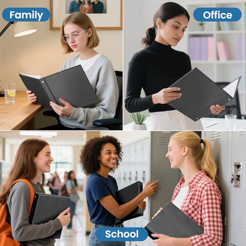 SUNEE 1/2 Inch Binders 3 Ring, PVC-Free Clear View Half Inch Binders (Fits 8.5x11 Inches) for School, Office & Home Use, Black - color: Black, size: 0.5 Inch, style: 4 Pack