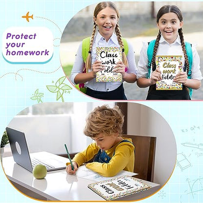 Yeaqee 32 Pcs Classwork Folders Homework Folders for Students Classwork Pocket Folder Portfolio Folder Homework Organizer for Classroom School Teachers Gifts Educational Supplies (Confetti) - style: Confetti