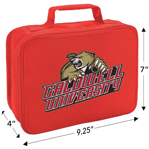 Campus Lab Caldwell University Primary Logo Insulated Soft Sided Lunch Box - Reusable Lunch Bag For School Office Work, BPA Free, Red - color: Caldwell University