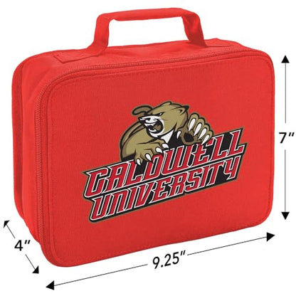 Campus Lab Caldwell University Primary Logo Insulated Soft Sided Lunch Box - Reusable Lunch Bag For School Office Work, BPA Free, Red - color: Caldwell University