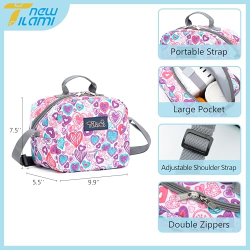 NEW TILAMI Kids Lunch Bag Double Insulated for tilami Rolling Backpack Girls Boys forTravel School Picnic, Cherry Heart - color: Cherry Heart