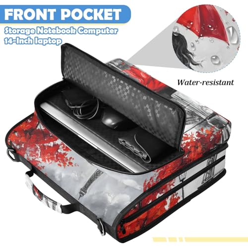 Parisian Couple 2inch 3 Ring Zipper Binder Multi-Pocket Storage Holds 14 Inch Laptop for Students and Office Use - color: Parisian Couple