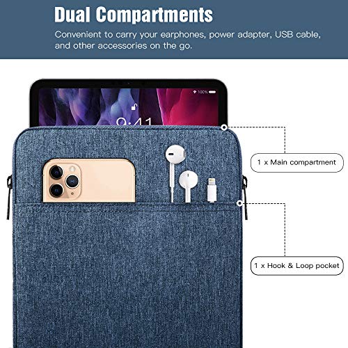 TiMOVO 9-11" Tablet Sleeve Bag, Blue | Fit iPad 11" A16 2025 / 10.9"/10.2" / Air 11" 5/4 Gen / Galaxy Tab A9+/A11Plus 11", Fit Smart Keyboard - color: Blue, size: 9-11 Inch