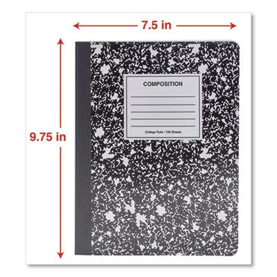 Universal Composition Book, College Rule, 9 3/4 x 7 1/2, White, 100 Sheets (UNV20940)