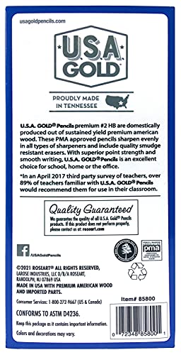 Cra-Z-Art U.S.A. Gold Pre-sharpened American Wood Cased #2 HB Yellow Pencils, 96 Pack - size: 1 Count (Pack of 96)