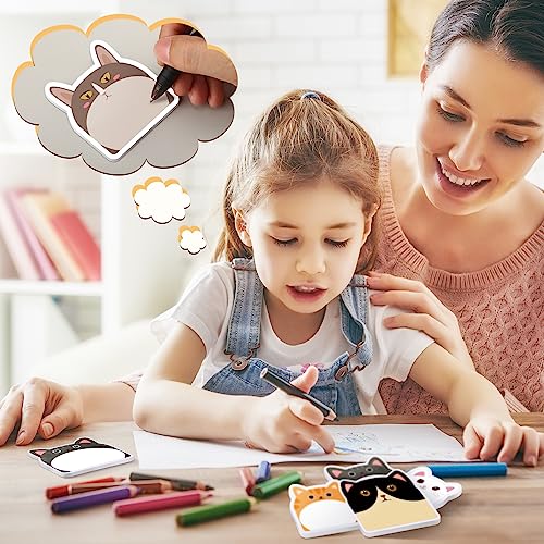 Yinder 24 Pads Cute Cat Sticky Notes Kawaii Animal Sticky Notes Pads Bulk Fun Cartoon Memo Pad Self Adhesive Tab Back to School Gift for Teacher Student Classroom Veterinary Cat Office Supplies - style: Cats