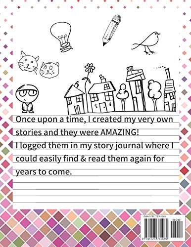 Story Journal Composition Notebook Half Unruled Drawing Space Half Wide Ruled Lined: Combined Write and Sketch Blank Workbook (Red Diamond Cover)