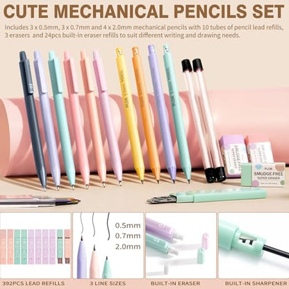 62PCS Aesthetic School Supplies with Cute Pencil Case, Pastel Highlighters Black Ink Gel Pens Mechanical Pencils Kit, Back to School Supplies College Essentials Preppy Stationary Set for Student Girls - color: Sage Green