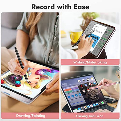 MEKO 3 in 1 Stylus Pens for Touch Screens, High Sensitivity & Precision Capacitive Stylus for Apple iPad iPhone Tablets Samsung Galaxy All Universal Touchscreen Devices (2 Pack-Black/Rose Gold) - color: Black/Rose Gold