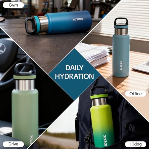 BJPKPK Insulated Water Bottle 32OZ Stainless Steel Water Bottle with Handle Double Walls Vacuum Insulated BPA Free Flask, Peach - color: Peach, size: 32 Ounces