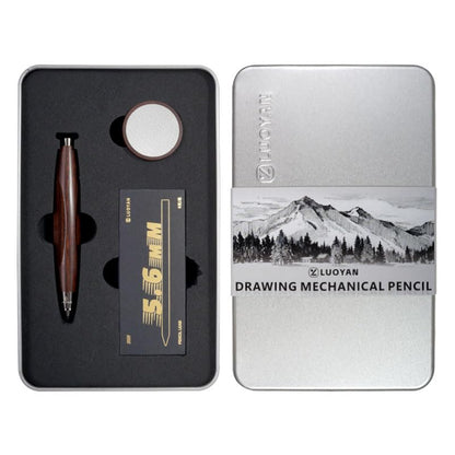 Rosewood Clutch Pencil 5.6mm Lead Holder Gift Set with Sharpener and Box of Leads, Chubby Octagonal Barrel Wooden Sketching & Drawing Pencil for Artists (Red Rosewood Triangular Barrel) - style: Red Rosewood Triangular Barrel