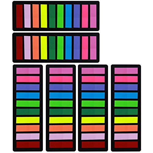 KICNIC Page Markers Sticky Index Tabs 1500 Pcs, Arrow Flag Tabs Colored Sticky Notes for Page Marker Bookmarks, 10 Colors, Stick Securely, Remove Cleanly