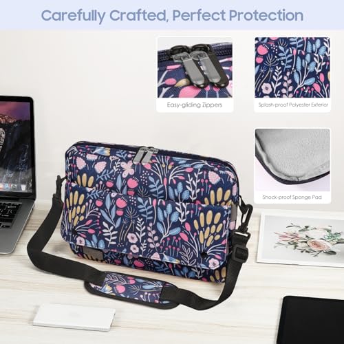 TiMOVO 9-11" Tablet Sleeve with Strap for iPad A16 Tab, Colorful Flower | Protective Carrying Case with Adjustable Shoulder Strap & Pocket, Fits iPad 10th/9th-7th Gen, Air 11/5th/4th, Tab A9+ 11" - color: Colorful Flower