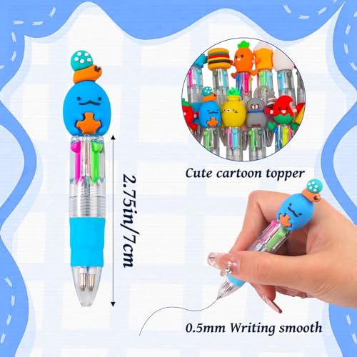 CZWZ 20Pcs Mini Multicolor Pens in One 4-in-1 Cute Pens Bulk for Kids, Fun Kawaii Ballpoint Pens for Birthdays and Children's Party Favors Gifts Teacher School Supplies - style: 20Pcs