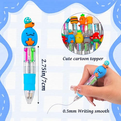 CZWZ 20Pcs Mini Multicolor Pens in One 4-in-1 Cute Pens Bulk for Kids, Fun Kawaii Ballpoint Pens for Birthdays and Children's Party Favors Gifts Teacher School Supplies - style: 20Pcs