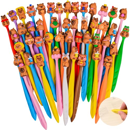 48 Pcs Cute Capybara Bobblehead Eraser for Pencils Kawaii Erasers Cute Fun Cartoon Erasers Supplies Birthday Classroom Gifts - style: New Capybara