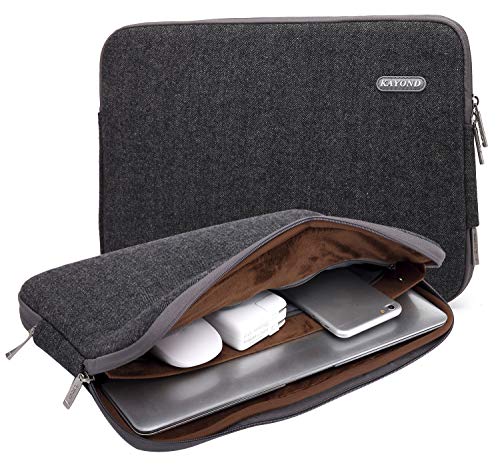 KAYOND Herringbone Woollen Water-Resistant for 15-15.6 Inch Laptop Sleeve Case Bag (15-15.6 Inches, Black) - color: Black, size: 15-15.6 Inches