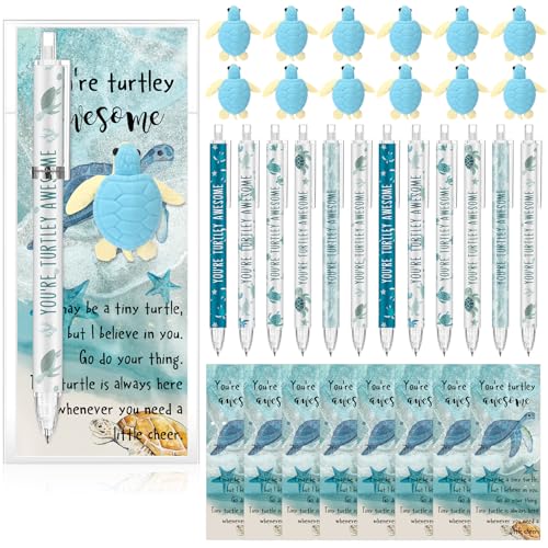 AmazingSpark 30 Sets Back to School Pencils Inspirational Turtle Pencil Gifts Bulk 6 Styles 0.7 mm Mechanical Pencils with Erasers Positive Cards for for School Student Teacher Nurse Staff - style: Turtle