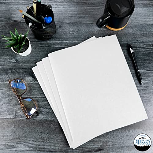 FILE-EZ Two-Pocket Folders, White, 25-Pack, Textured Paper, Letter Size (EZ-32510) - color: White, size: 25 Folders