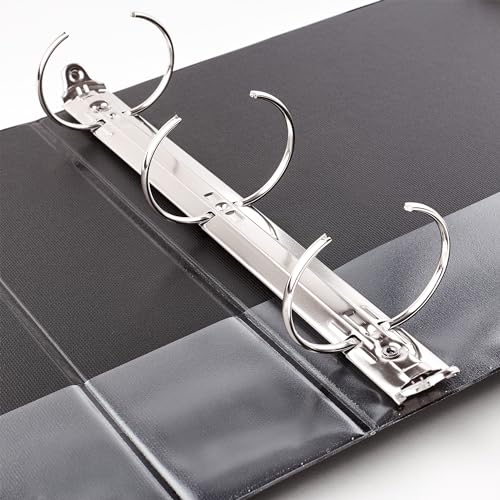 Avery Standard 3 Ring Binder, 2" Round Rings, 375-Sheet Capacity, 2.8 Inch Wide Spine, 1 Black Binder, Ideal for Lightweight Organization and Occasional Referencing (03501) - size: 2"