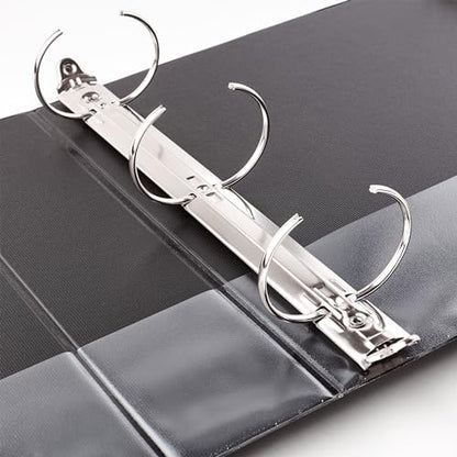 Avery Standard 3 Ring Binder, 2" Round Rings, 375-Sheet Capacity, 2.8 Inch Wide Spine, 1 Black Binder, Ideal for Lightweight Organization and Occasional Referencing (03501) - size: 2"