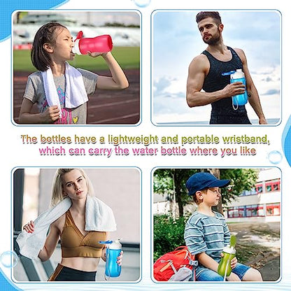 Domensi 36 Pack 12 oz Kids Plastic Water Bottles Reusable Plastic Sports Water Bottles Wide Mouth Leak Proof Lightweight for Boys Girls Child Toddler to School Travel Camping, DIY Gift